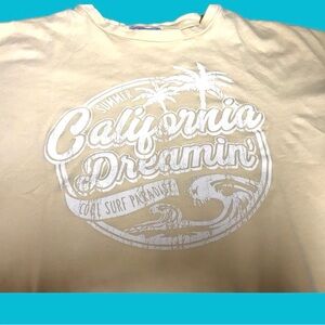Charlotte Russe California Dreamin’ crop graphic tee, yellow
